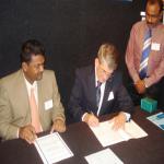 Our MD Mr Arunachalam And DO Mr. Mathivanan representing NDTSS in the Cooperation Agreement signed between NDT Society, Singapore (NDTTSS) and Australian Institute for Non Destructive Testing (AINDT) at Gold coast, Brisbane, Australia on 27th Aug 2009.